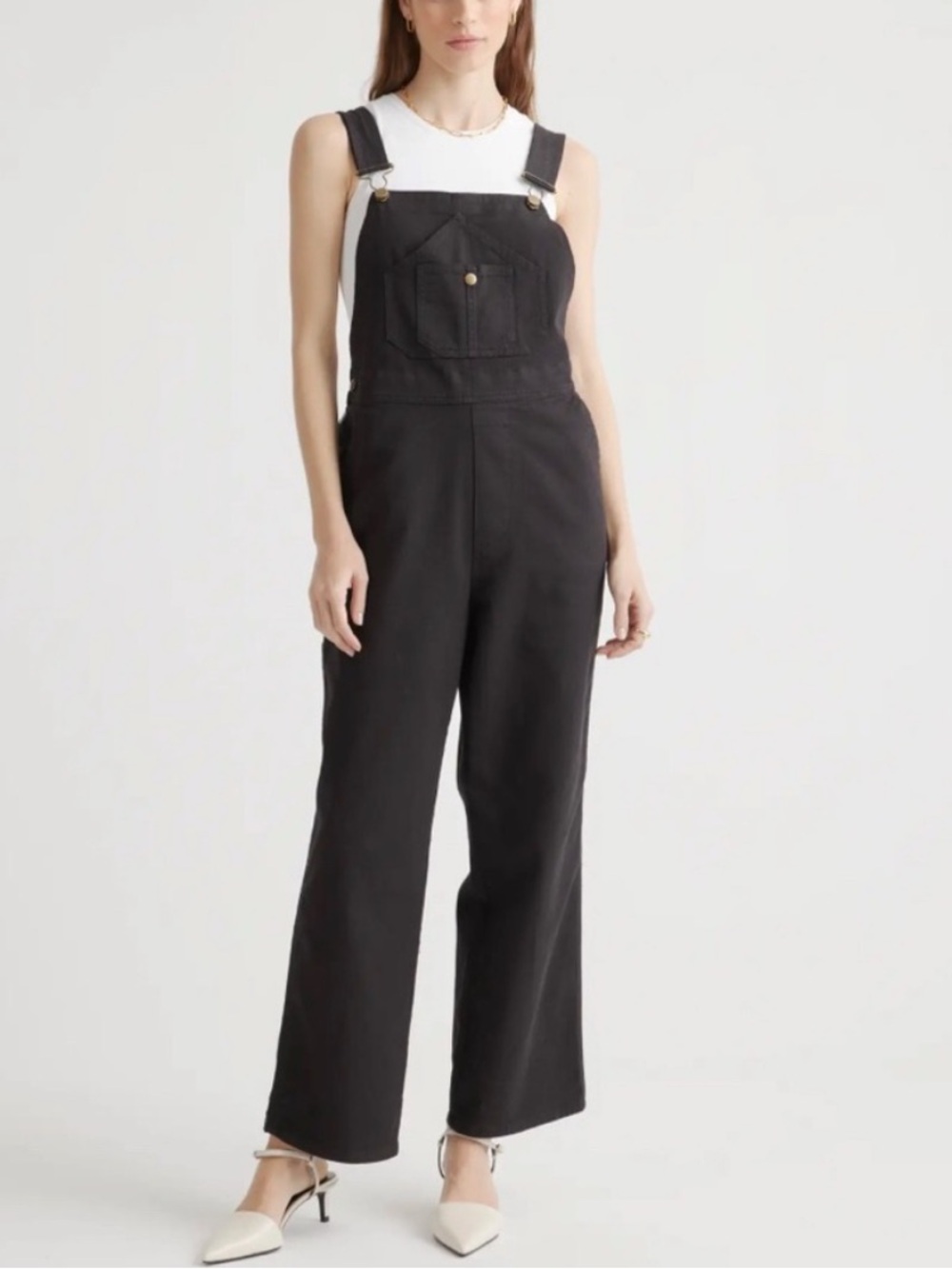 QUINCE Twill Overall black organic cotton small relaxed